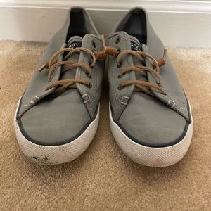 Grey Sperry Boat Shoes